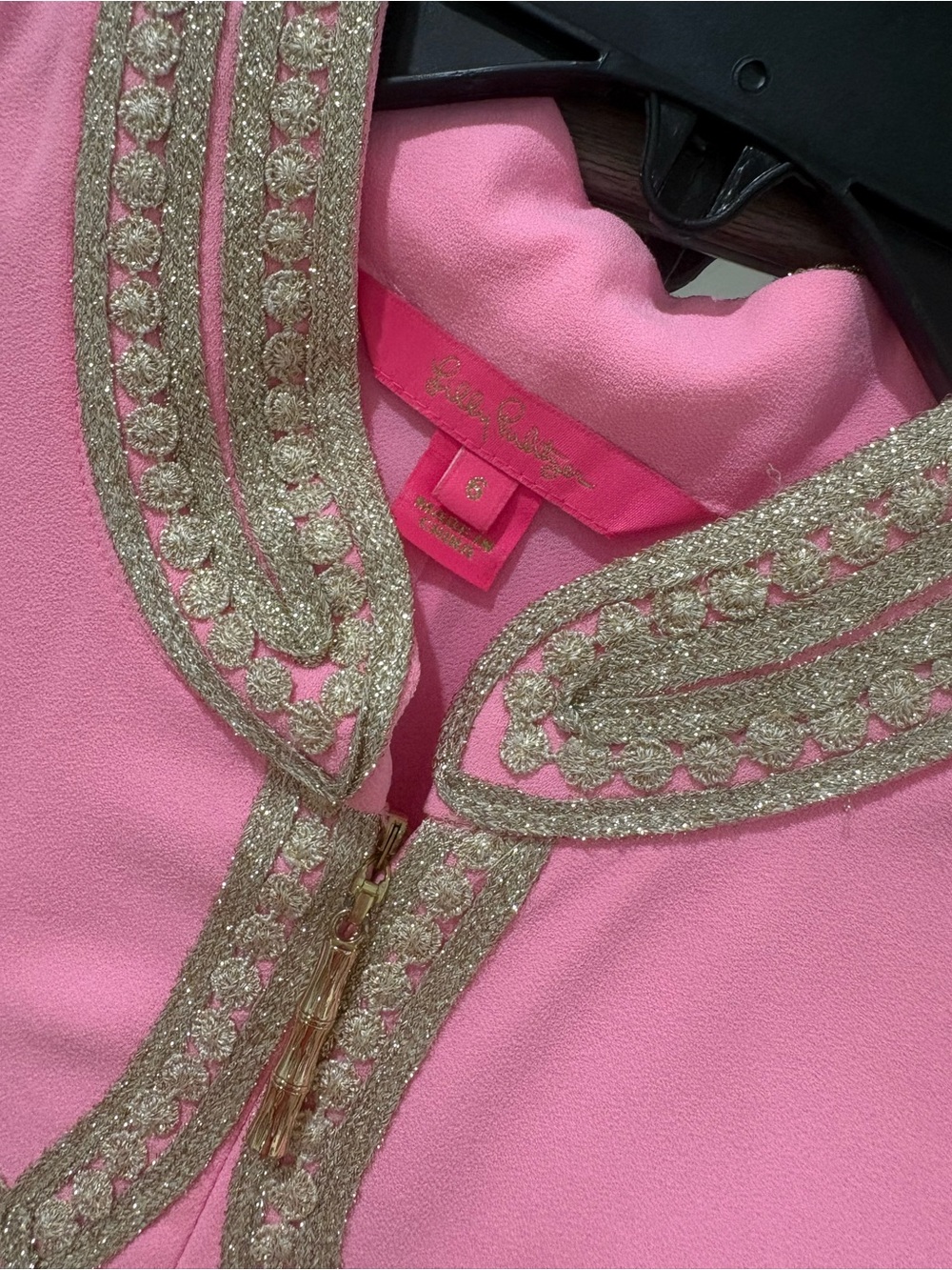 Lilly Pulitzer Pink Mini Dress with Gold Embellishment - Picture 3 of 4